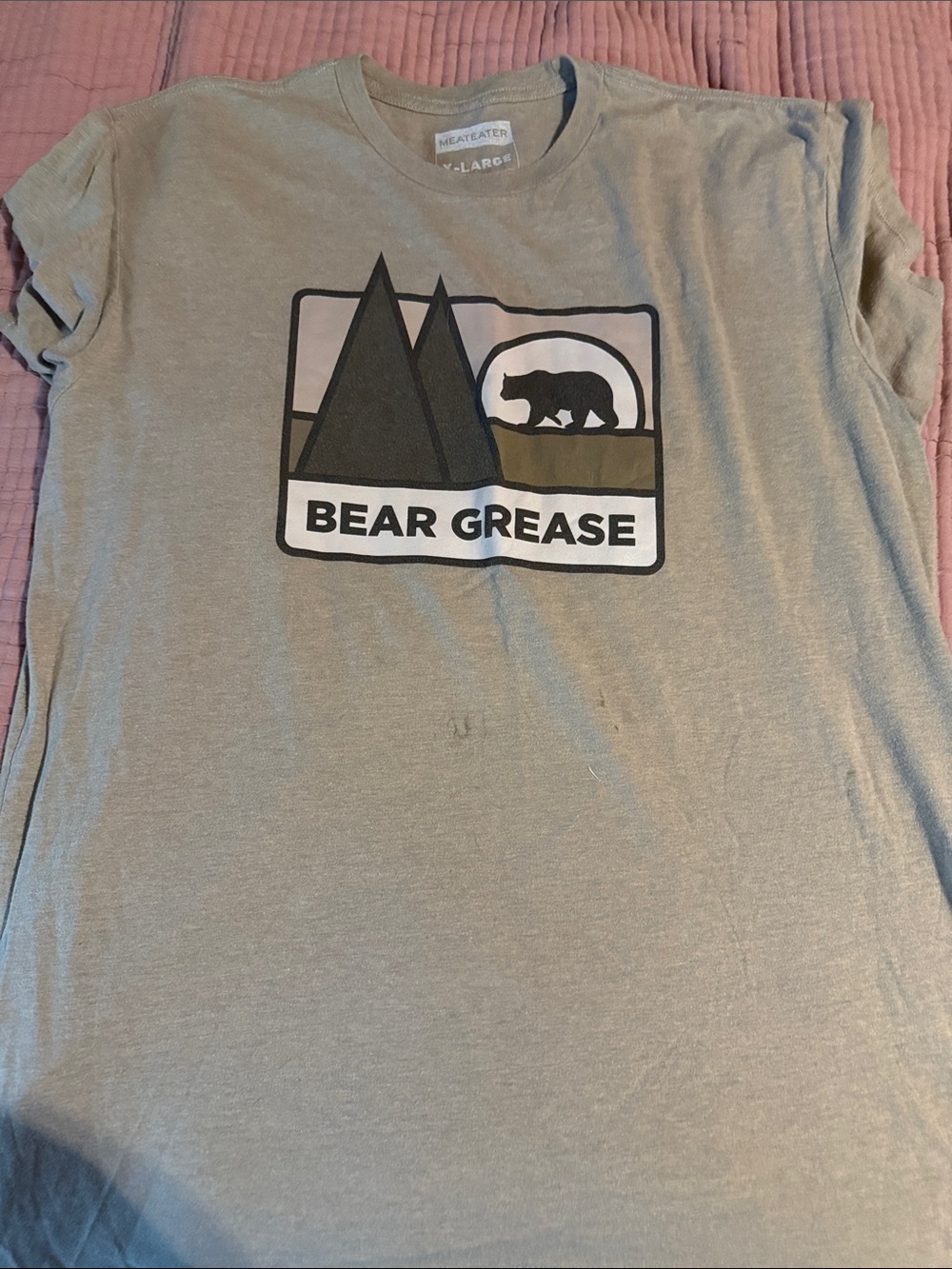 Bear Grease Graphic Tee - Light Olive Short Sleeve Shirt